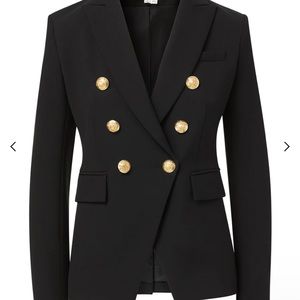 NWT Veronica Beard Black with Gold Buttons Dickey Blazer Size 4
